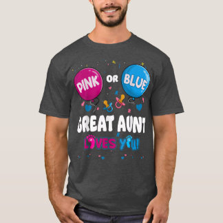 T-shirt Balloon rose ou bleu Grande tante Vous aimez Genre