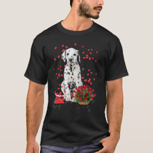 T-shirt Balloons Du Coeur Dalmatien Et Panier Rose Valenti