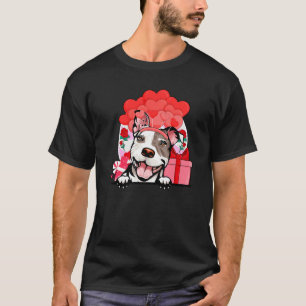 T-shirt Balloons Valentine Coeurs Blanc Et Gris Pit Bull