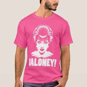 T-shirt Baloney Bianca Reine Drague Course Abstrait vintag