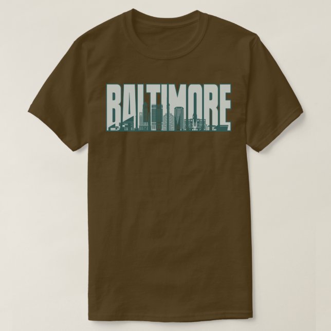 T-shirt Baltimore City Skyline USA 1 (Design devant)