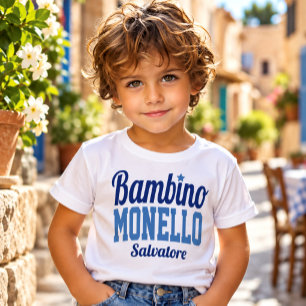T-shirt Bambino Monello Drôle Petit Garçon Italien