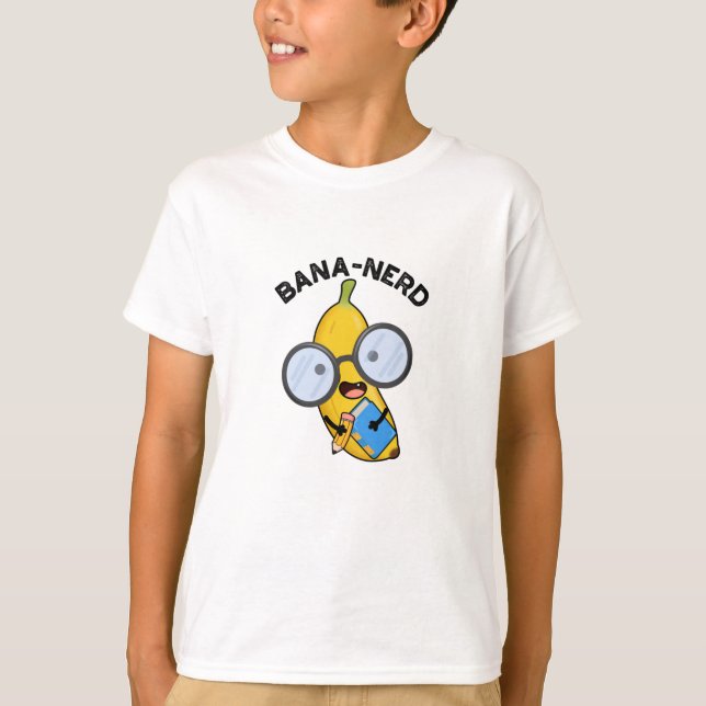 T-shirt Bana nerd Fruit Funny Pun Nerd (Devant)