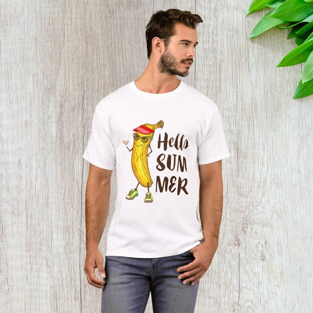 T-shirt Banane cool Bonjour été drôle Fruit tropical (Créateur téléchargé)