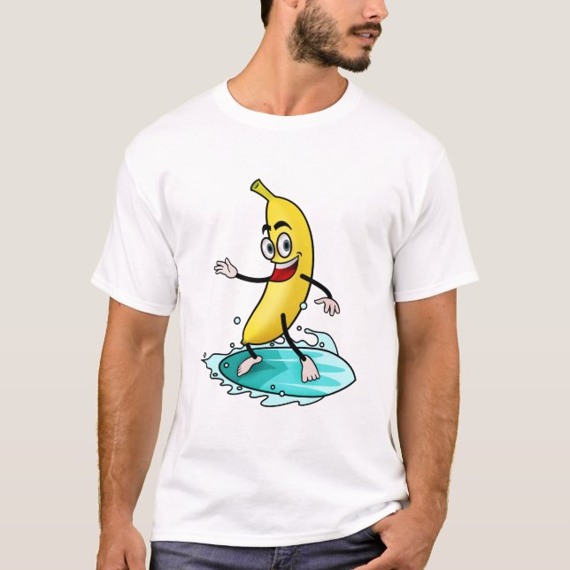 T-shirt Banane de surf jaune (Devant)