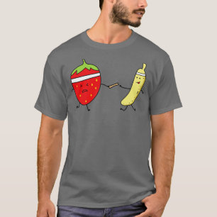 T-shirt Banane Et Fraise Drôle Un Marathon