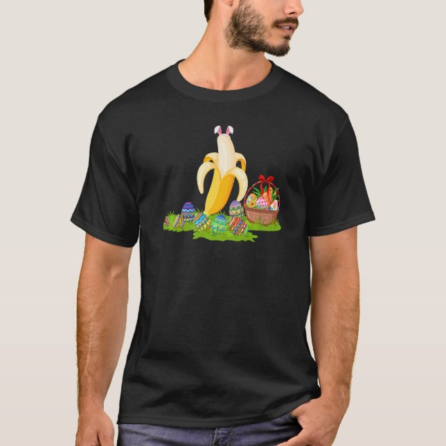 T-shirt Banane Fruit OEuf de Pâques Chasse Bunny Banane Go (Devant)