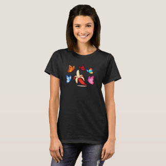 T-shirt Banane ludique avec papillons volants