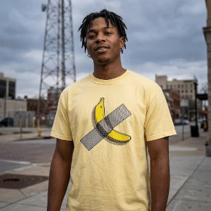 T-shirt Banane Pop Art et Graphisme de Ruban Adhésif avec