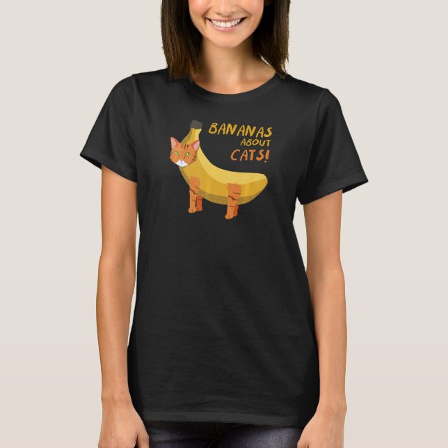 T-shirt Bananes à propos des chats (découpe ajustée) (Devant)