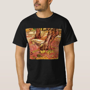 T-shirt Banc de pierre de Van Gogh dans le jardin, hôpital