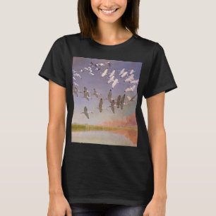 T-shirt Banc d'ibis volant au-dessus des zones humides, oi