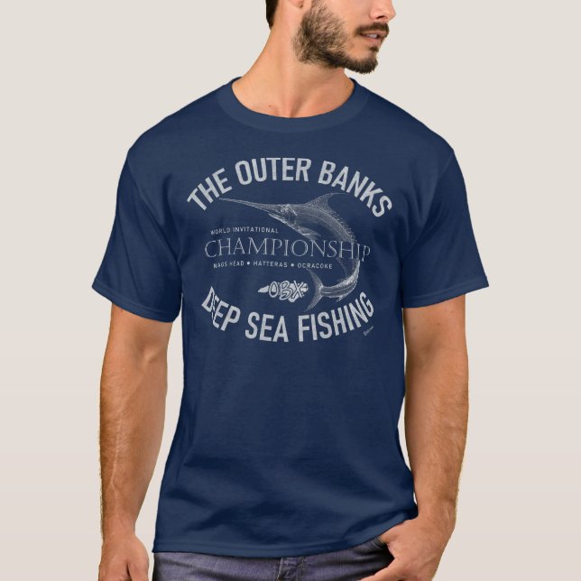 T-shirt Bancs extérieurs Pêche en mer profonde OBX Blanc V (Devant)