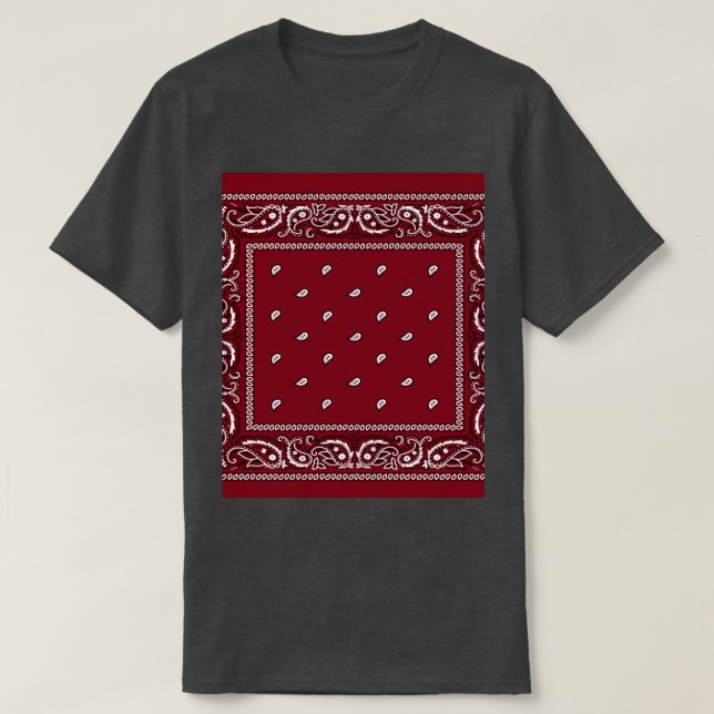 T-shirt Bandana Burgundy Graphic  (Design devant)