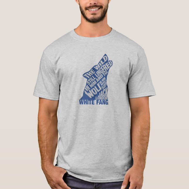 T-shirt Bande blanche de Jack London Citation du livre ble (Devant)