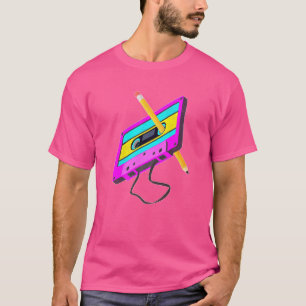 T-shirt Bande cassette rétro des années 80 Crayon Musique