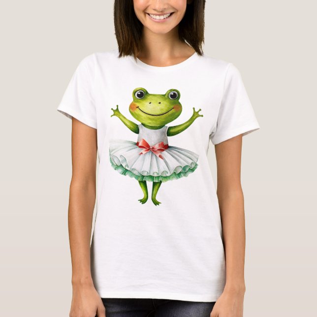 T-shirt Bande de ballerine de grenouille mignonne dansant  (Devant)