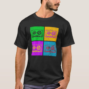 T-shirt Bande De Cassette 80S Et 90S Mélange De Musique Ré