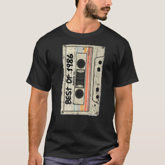 T-shirt Bande de cassette Rétro Anniversaire 1986 Meilleur