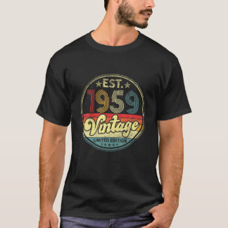 T-shirt Bande de cassette rétro Vintage 1959 63E Anniversa