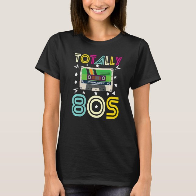 T-shirt Bande de cassette stéréo stéréo des années 80 (Devant)