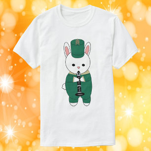 T-shirt Bande de Marquage de lapin Clarinet Green Gold