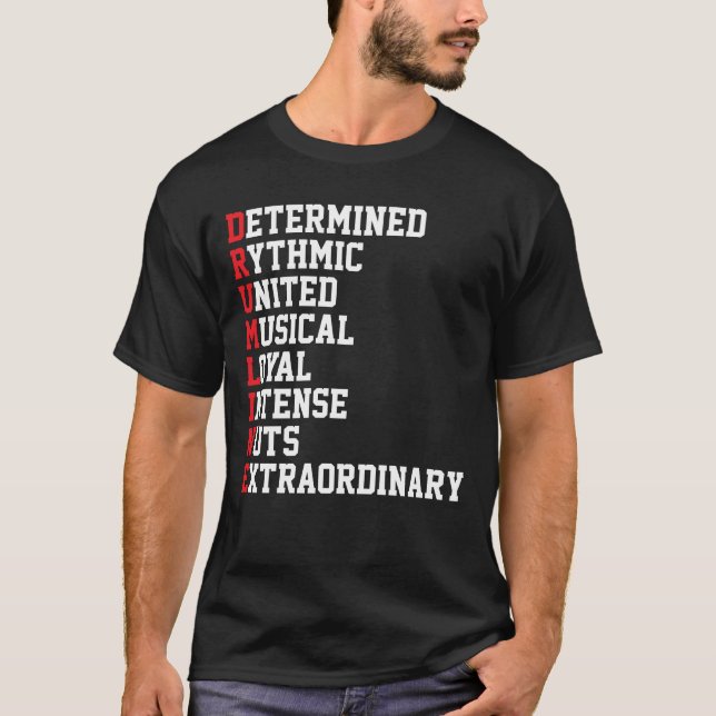 T-shirt Bande de marquage de ligne de tambour (Devant)