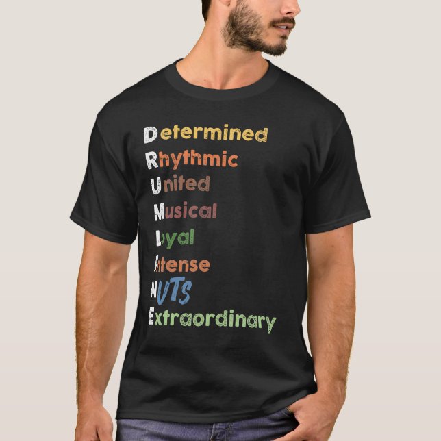 T-shirt Bande de marquage de ligne de tambour (Devant)