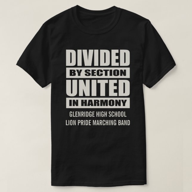 T-shirt Bande de marquage | Divisé et unifié (Design devant)