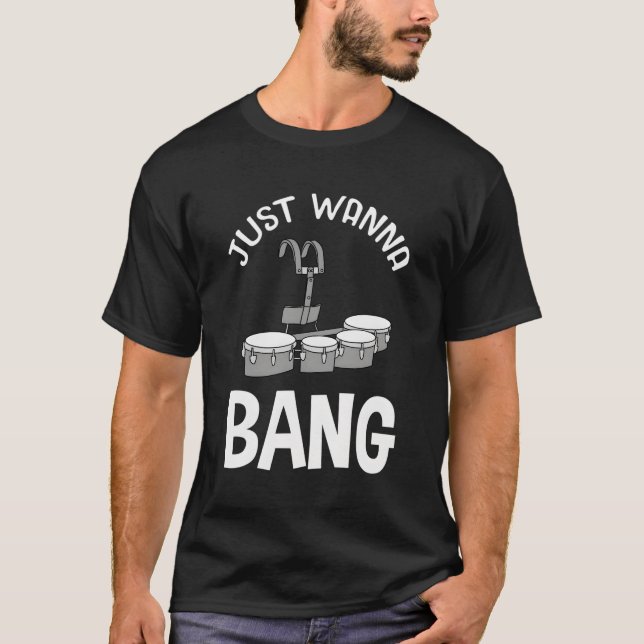 T-shirt Bande De Marquage Tambour À Quad Tenor Pour Batteu (Devant)
