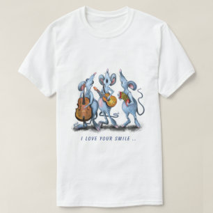 T-shirt Bande de souris romantique amusante - Ajouter votr