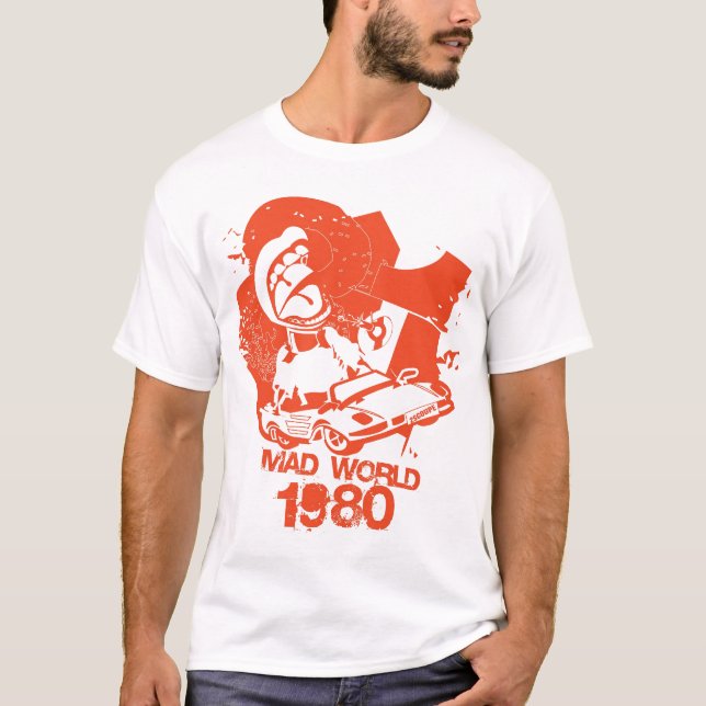 T-shirt Bande dessinée 1980 folle du monde (Devant)