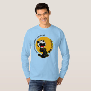 T-shirt Bande dessinée chat Manches longues pour hommes