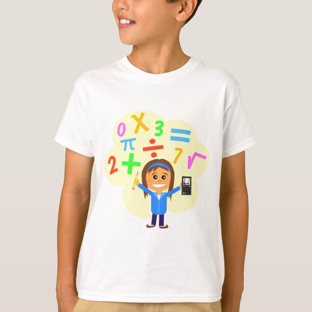 T-shirt Bande dessinée de fille de maths (Devant)