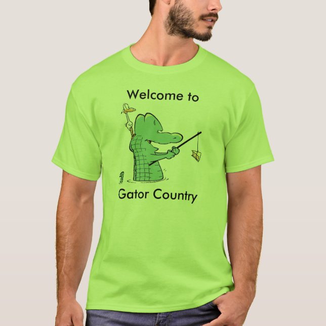 T-shirt Bande dessinée de pays d'alligator (Devant)