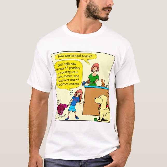 T-shirt bande dessinée de virgule d'Oxford de la science (Devant)