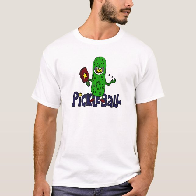 T-shirt Bande dessinée drôle de monstre de Pickleball (Devant)