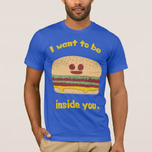 T-shirt Bande dessinée drôle d'hamburger - je veux être