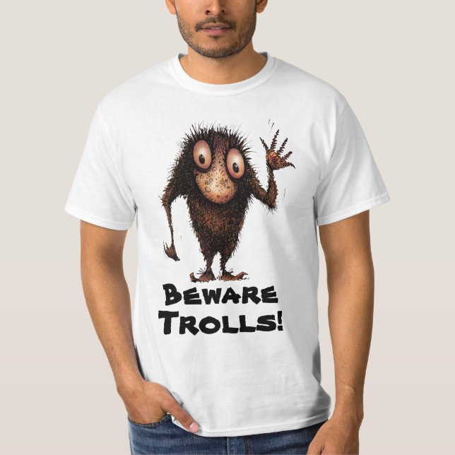 T-shirt Bande dessinée drôle Troll (Devant)