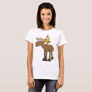 T-shirt Bande dessinée en caoutchouc drôle d'orignaux
