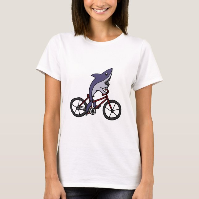 T-shirt Bande dessinée idiote de bicyclette d'équitation (Devant)