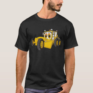 T-shirt Bande dessinée jaune de niveleuse de route