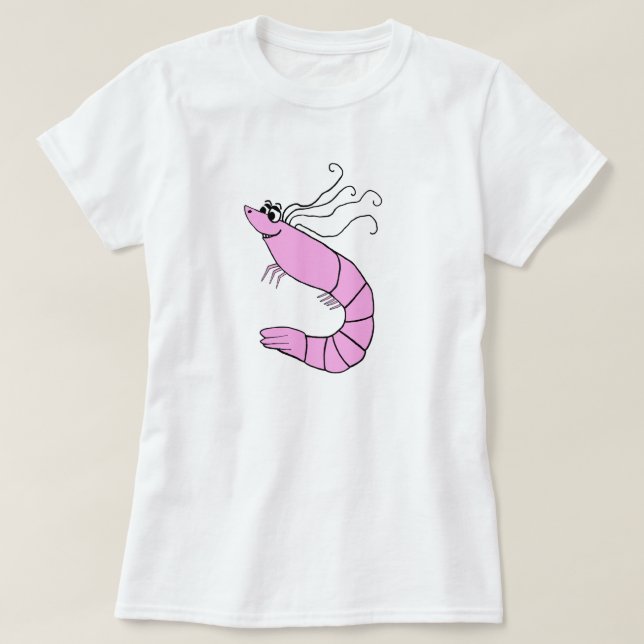T-shirt Bande dessinée mignonne de crevette (Design devant)