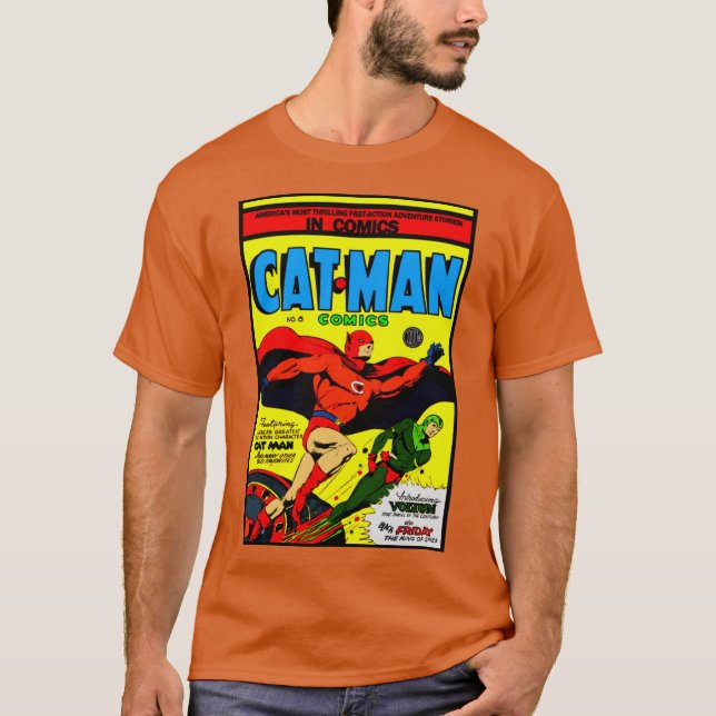 T-shirt bande dessinée pour homme de chat (Devant)