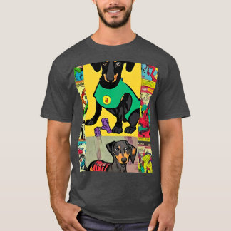 T-shirt Bande dessinée rétro sur le teckel