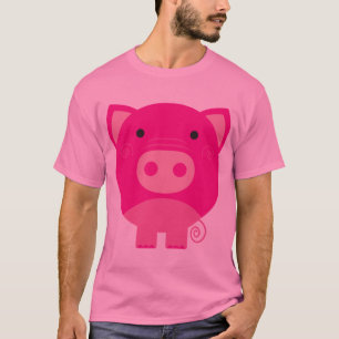 T-shirt Bande dessinée ronde mignonne de porc