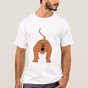 T-shirt Bande dessinée rouge de singe d'hurleur