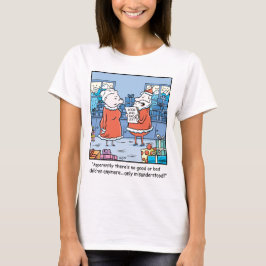 T-shirt Bande dessinée Santa de Noël bonnes et mauvaise