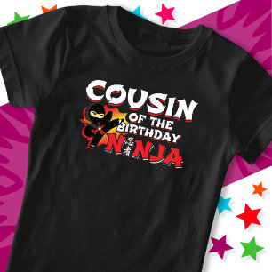 T-Shirt Bande dessinée Style Party Cousin of Birthday Ninj