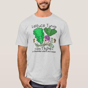 T-shirt Bande dessinée végétale de calembour de laitue 